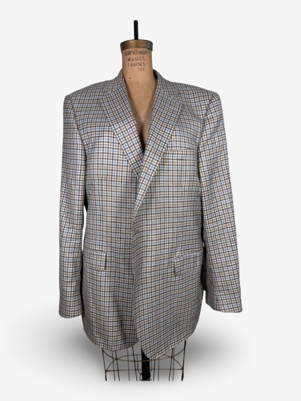 Loro Piana Fabric Samuelsohn Cachemire Silk Checkered Blazer